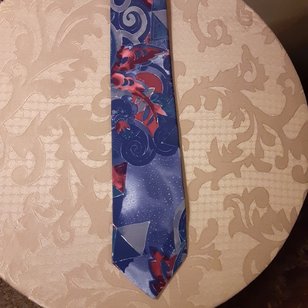 Manhattan Blue, Red & Gray Neck Tie
